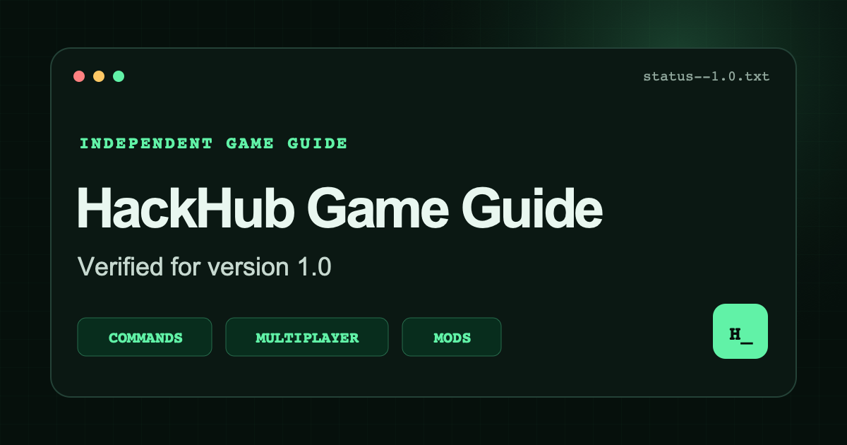 HackHub Commands List for 1.0 | Searchable Guide